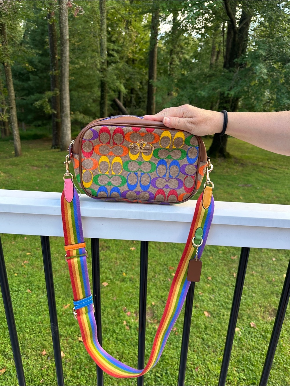 Coach Rainbow Pride Multicolor Rainbow Signature Crossbody Bag